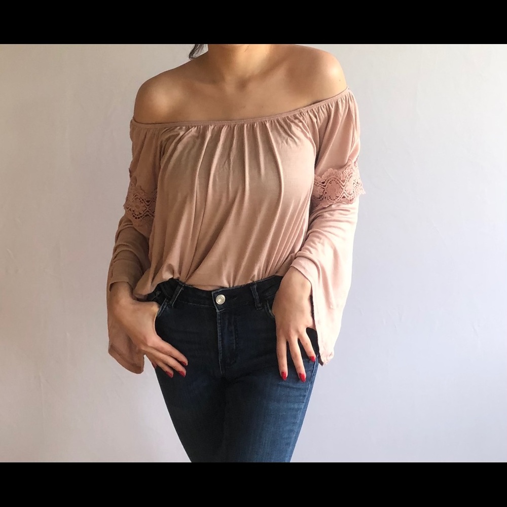 Pink Off the Shoulder Charlotte Russe Top